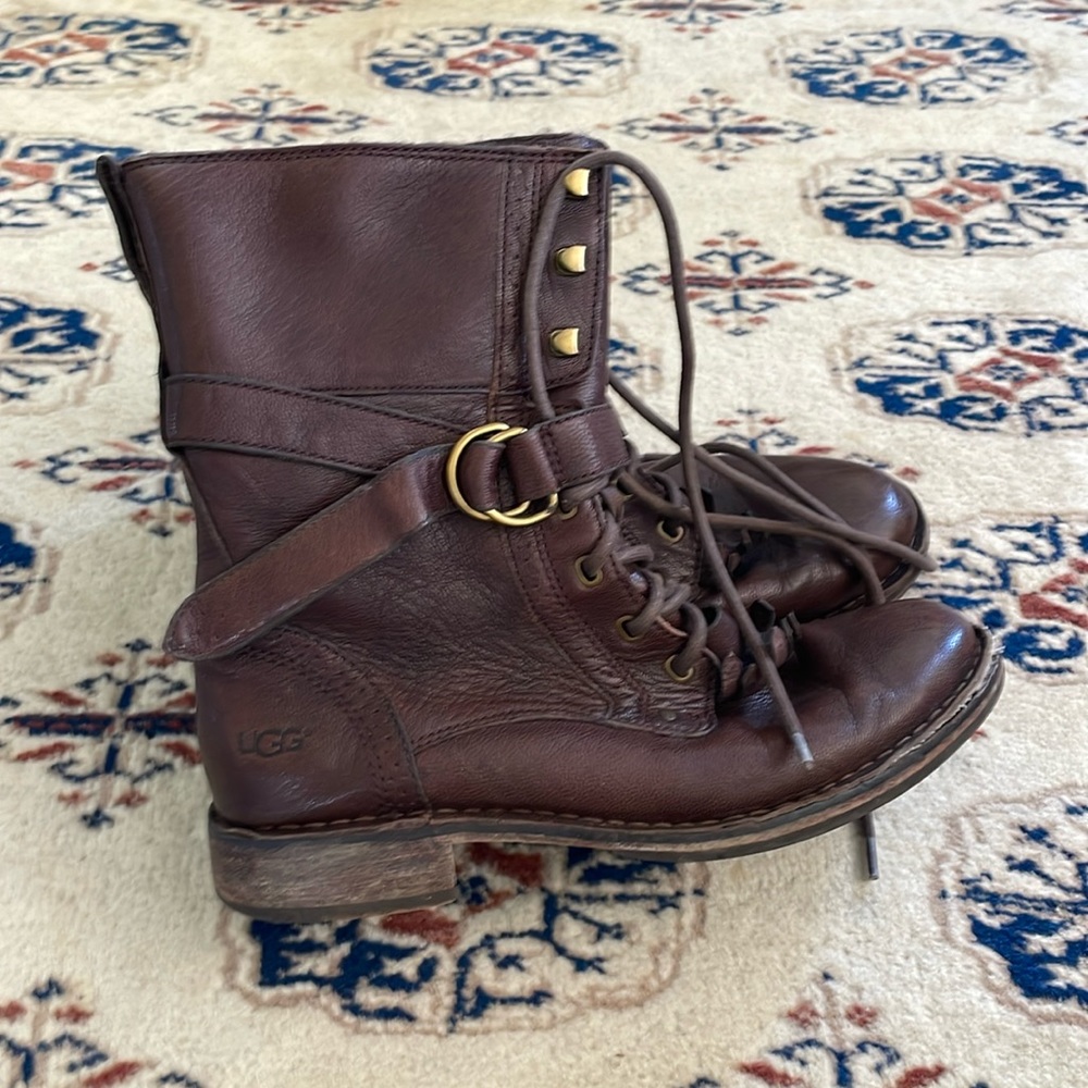 UGG leather lace up riding boots